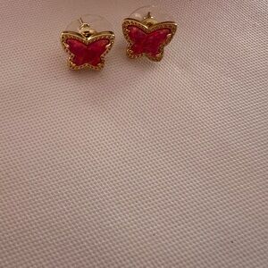 Kendra Scott Gold and Pink Butterfly Earrings